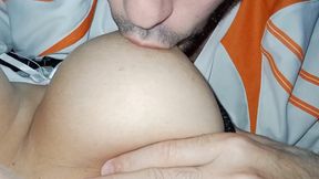 My husband is addicted to sucking my big natural tits that's why I always love him, my nipples get big and hard part 2