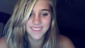 Gorgeous amateur blonde teen on webcam is ready to play