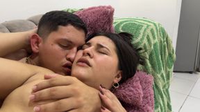 I saw my fat stepsister naked in the living room and gave her the hardest fuck of her life.