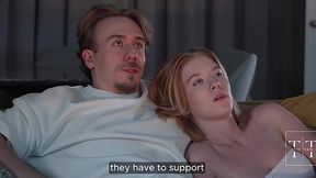 Busty Blonde Slut Explodes Watching Flick in Crisp 4K, Courtesy of Tim Team