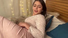 Stepdaddy asks stepdaughter to share the bed and ends up fucking her brains out
