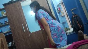 Malayali step mother hot sex with step son while step son wife not in home