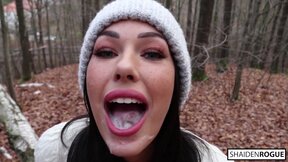 ”Freckled Teen SUCKS & SWALLOWS in the Woods - Shaiden Rogue”