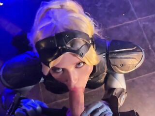 Slutty Nova from Starcraft Sucks Shlong and Swallows Cum