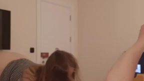 Amateur college slut takes a rough deepthroat gagging