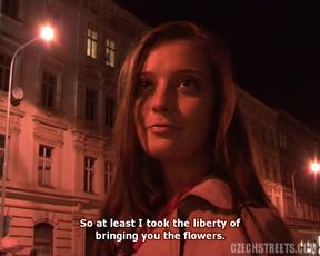 Street girl fucks for money at night