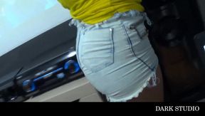 Beautiful Brazilian woman with a very nice ass having sex with her well-endowed boyfriend.