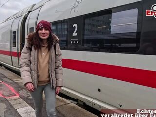 German Squirt Queen picked up at the teach station by the user and banged out of a cock rubber