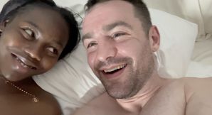 Petite Ebony Slut Creampied by Big White Dick in Interracial Bareback Dating App Hookup