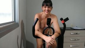 My wife is exercising naked to tease you.