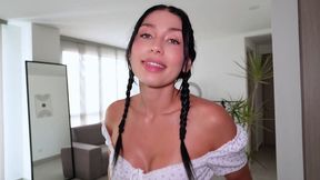 My Sexy Stepsister Wanted To Lose Her Ass Virginity With Me - Anal Play Colombian Babe