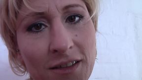 A Very Hot MILF Hard Masturbation with Big Dildo and Clothespins on Her Slutty Pussy