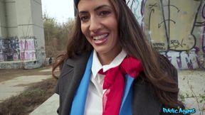 Quick Cash for Sexy Flight Attendant at Public Agent - Cum Fly With Me - Coco Bae