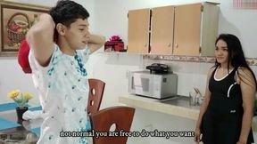 Beautiful big ass milf grieves her stepson in bed - Porn in Spanish