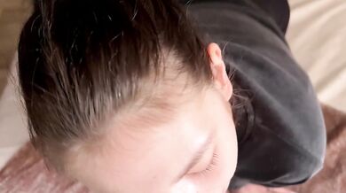 POV - My ass in these leggings made him cum on my face, French Blowjob Facial Cumshot