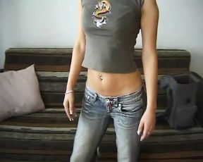 My name is Jana a blonde exhibitionist model and today I masturbate for the first time