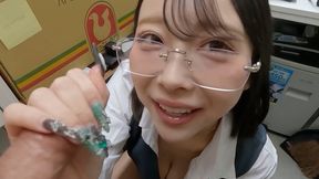 Breaking Into The Company Of A Beautiful Older Sister With Glasses ... (1) Kiss, Lick Nipples, Put A Raw Dick In The Ass, And Finally Swallow