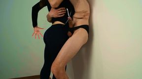 Overexcited BF cums twice from a simple kiss. Hands-free cumshots.