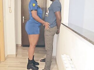 The police came to arrest me, but I couldn't resist this delightful ebony shlong.