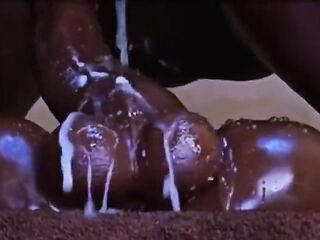 Hawt black with creamy twat squirts all over