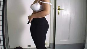 A naughty German blonde enjoys posing her magnificent body