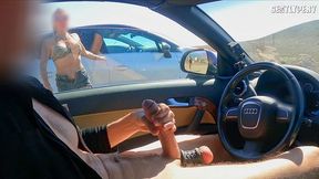 Parking Lot Bitches: Two Fit Ladies Show Me Their Perfect Bodies And Let Me Cum For Them