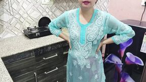 Desi Indian Big Boobs step Mom teaches her StepSon How to fuck in kitchen Hindi