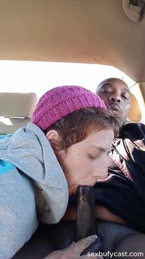 Dirty street whore is drinking my cum for breakfast. MILF