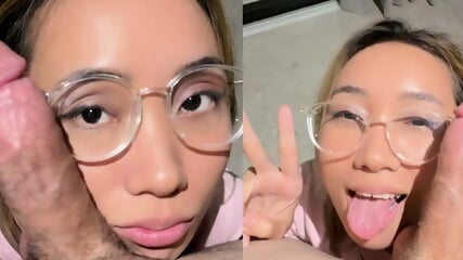 Asian Teen Plays With White Cock