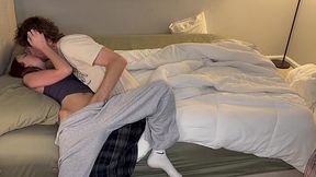 Skinny babe is juiciously squirting from long-awaited sex after a long separation.