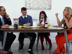 Sneaky Step-Sister's Secret Handjob and Doggystyle Fuck