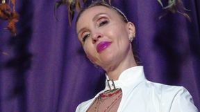 Femdom Mistress Eva Latex Pvc White Dress Solo CBT Toys Heels Fetish BDSM Big Ass MILF Hot