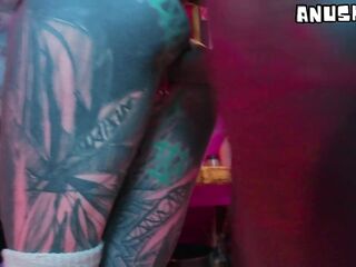 Wicked Maid’s Butt Destroyed by Tattooed Penis Right on the Kitchen Counter