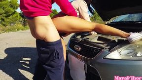 Hot milf gets creampied after outdoor sex with her friend