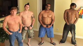 Teen gangbang with double penetration in the ass and the pussy, loves orgasm in the face