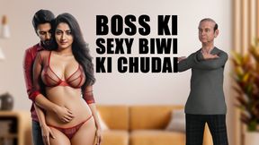 Boss's sexy wife fucked in front of boss