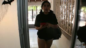 I leave my friend alone with my stepbrother and they end up getting fucked in my room - Porn in Spanish