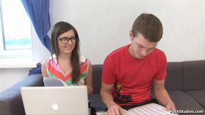 Young Nerdy College Girl Needs To Squat On Jumbo Penis