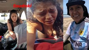 We were so excited that we couldn't stand going to the hotel, so we started fucking in the car in the middle of the road or highway