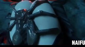 A girl got fucked by an alien u with a big cocked