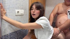 Stepdaughter's Naughty Bathroom Encounter: Hairy Creampie