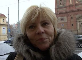 Old Czech mature lady convinced to fuck for POV video