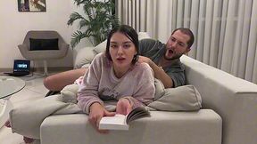 Lovely Brunette PAWG Let Her Horny Step-bro Fuck Her Hard While She Was Reading a Book