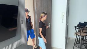 My little neighbor takes advantage of the fact that my wife's cuckold is not there to give me her delicious ass.