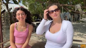 Katty West In Public Pickup Stepmom And Stepdaughter On Beach - Risky Dick Flashing