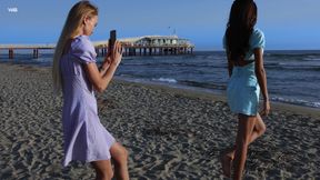 Nancy A and Vanessa kitchen they get sidetracked and start to stroke each other getting hornier and hornier.