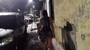 My stepsister seduces me with her ass on the street and asks me to go to her house to get fucked