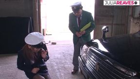 Horny girl sucks cock then gets fucked hard inside a car