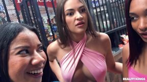 Crazy College GFs in Store: College Vacation Ends with Public Interracial Sex - Addis Fouche