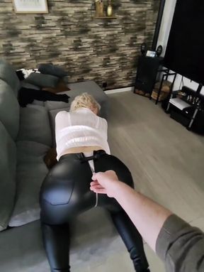 He Opens My Leather Pants and Fucks My Pussy and My Ass